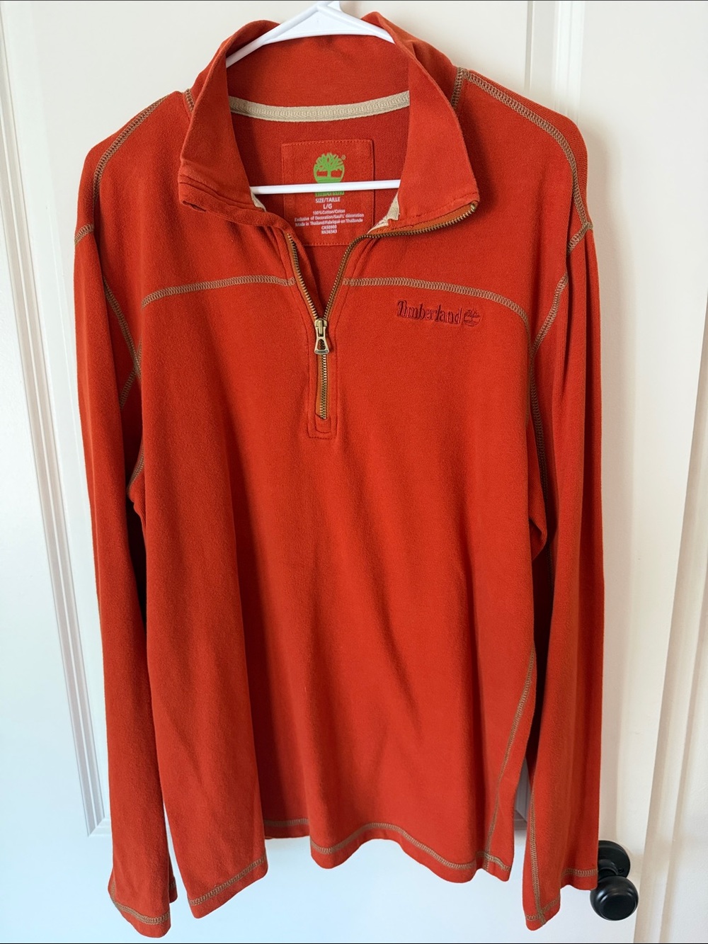 Timberland Rust Orange Half-Zip Pullover